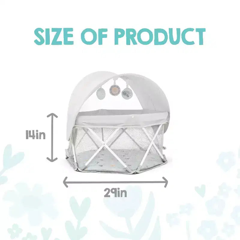 Centre d'activités portable pour bébé : cadre métallique, capacité de 6,8 kg, pliable pour le transport et le rangement