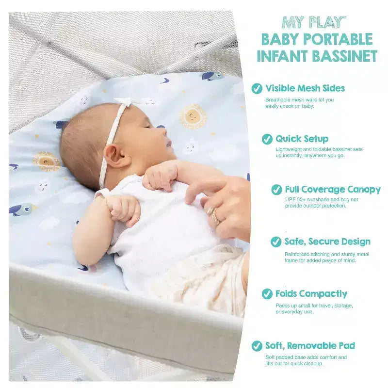 Centre d'activités portable pour bébé : cadre métallique, capacité de 6,8 kg, pliable pour le transport et le rangement