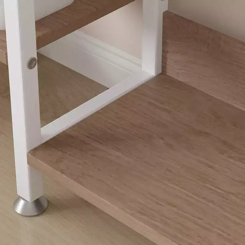 Portant à vêtements ouvert, Armoire de rangement autoportante robuste avec 5 étagères et une tringle de suspension pour petits espaces, Chêne/Blanc