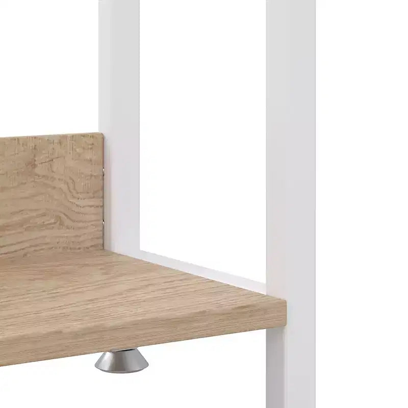 Portant à vêtements ouvert, Armoire de rangement autoportante robuste avec 5 étagères et une tringle de suspension pour petits espaces, Chêne/Blanc