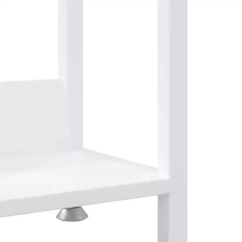 Portant à vêtements ouvert, Armoire de rangement autoportante robuste avec 5 étagères et une tringle de suspension pour petits espaces, Chêne/Blanc