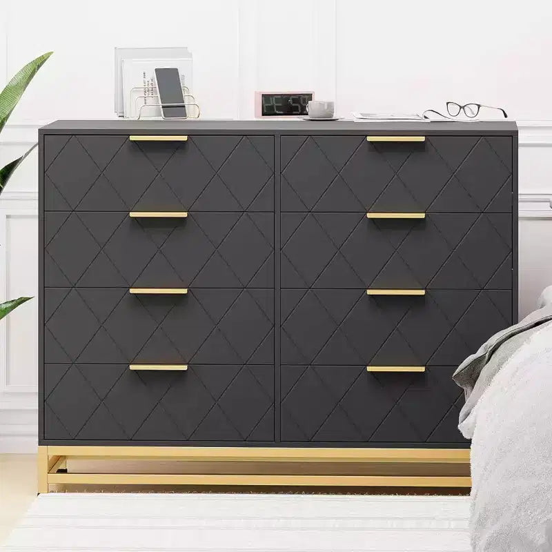Commode de rangement à 8 tiroirs pour salon, chambre et couloir