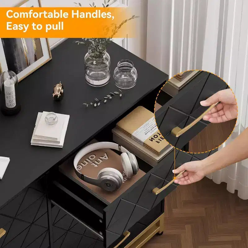 Commode de rangement à 8 tiroirs pour salon, chambre et couloir