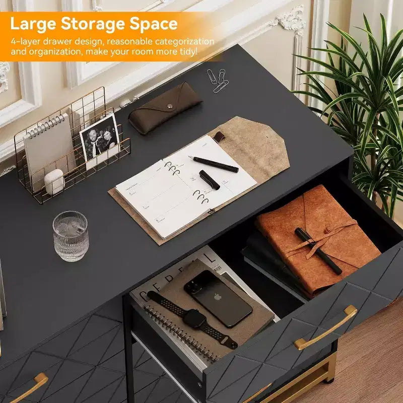 Commode de rangement à 8 tiroirs pour salon, chambre et couloir