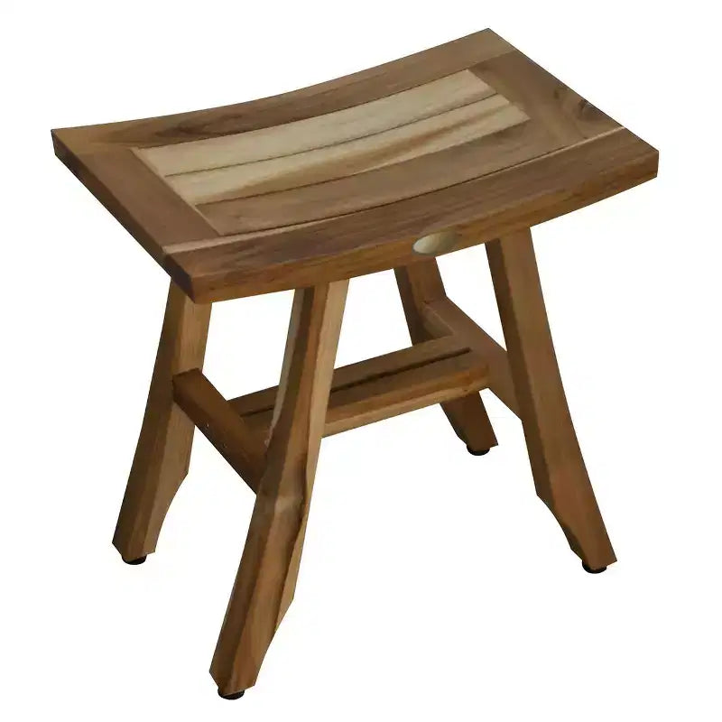 Banc de douche rectangulaire en teck naturel de 45 cm
