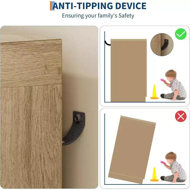 Armoire 2 portes, meuble de rangement avec 4 tiroirs et tringle à vêtements