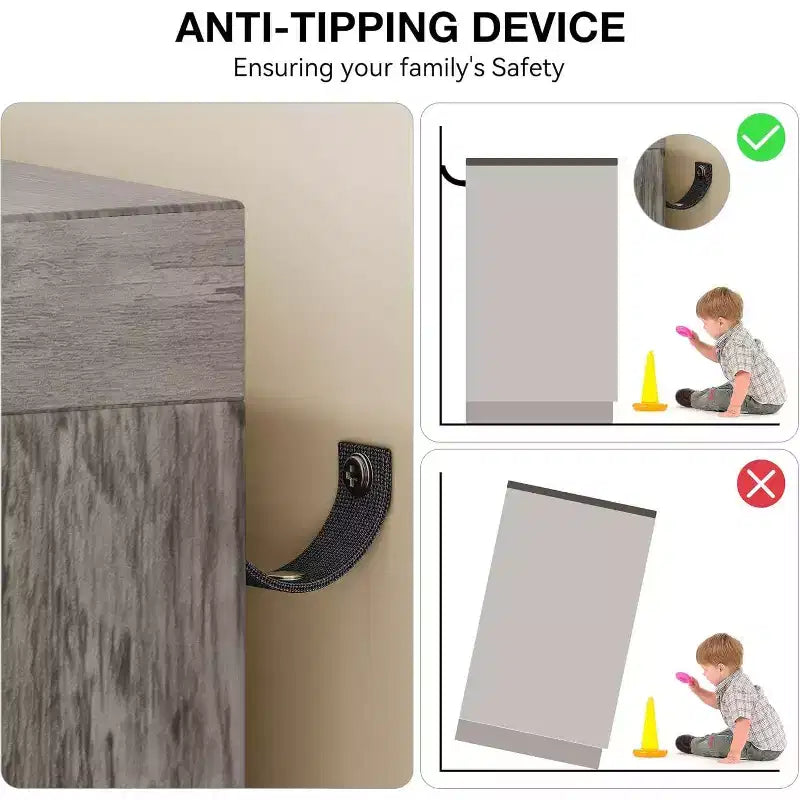 Armoire 2 portes, meuble de rangement avec 4 tiroirs et tringle à vêtements