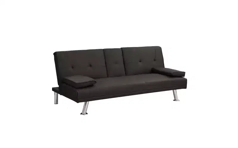 Canapé convertible lit réglable double avec accoudoirs amovibles et pieds en acier inoxydable,