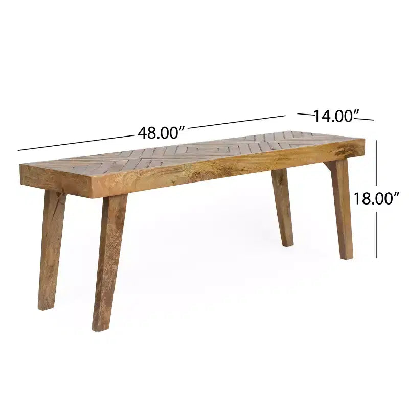 Banc bohème fait main en bois de manguier