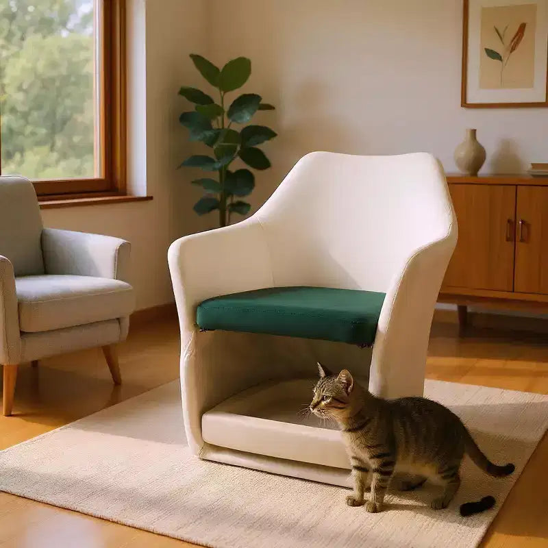 Fauteuil de salon moderne 2 en 1 avec espace pour animaux, fauteuil crapaud rembourré avec base amovible pour salon ou bureau
