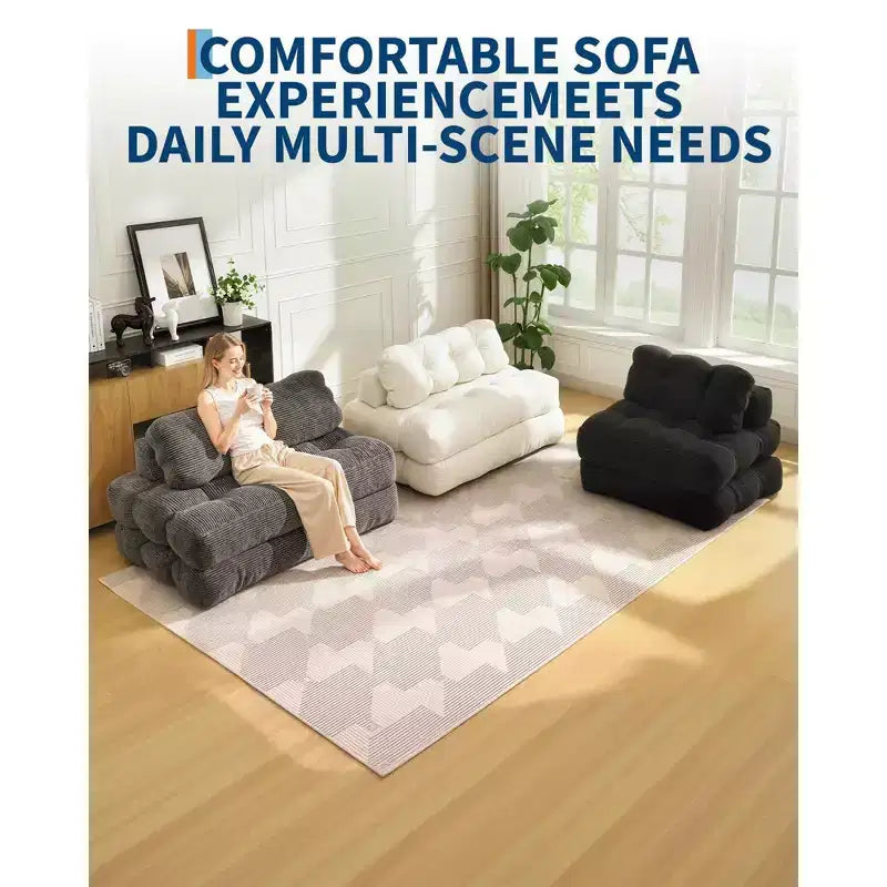 Canapé-lit pliable pour invités, chaise longue simple et confortable, transat portable convertible avec oreiller et dossier pour salon et chambre