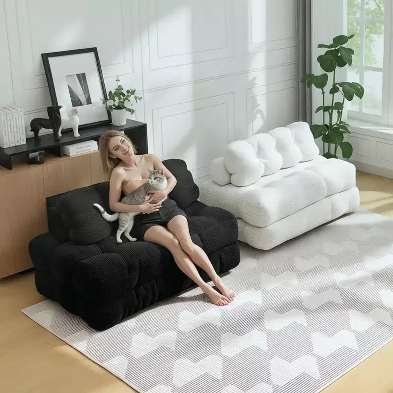 Canapé-lit pliable pour invités, chaise longue simple et confortable, transat portable convertible avec oreiller et dossier pour salon et chambre
