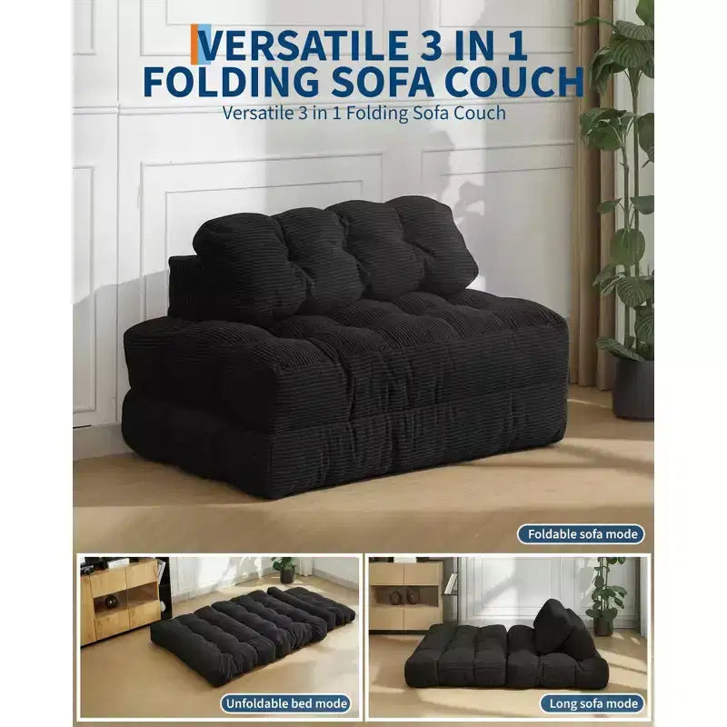 Canapé-lit pliable pour invités, chaise longue simple et confortable, transat portable convertible avec oreiller et dossier pour salon et chambre