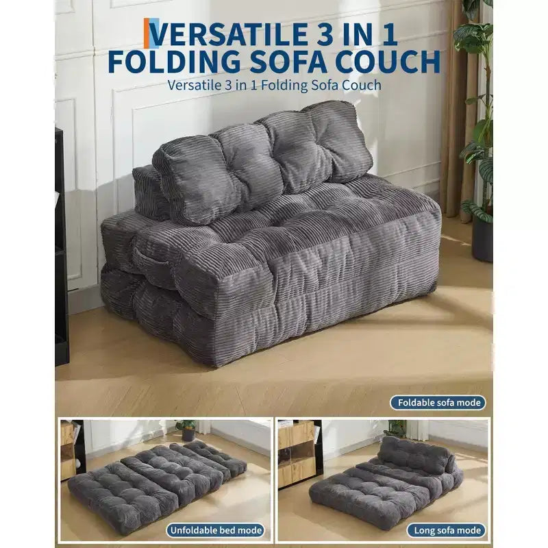 Canapé-lit pliable pour invités, chaise longue simple et confortable, transat portable convertible avec oreiller et dossier pour salon et chambre