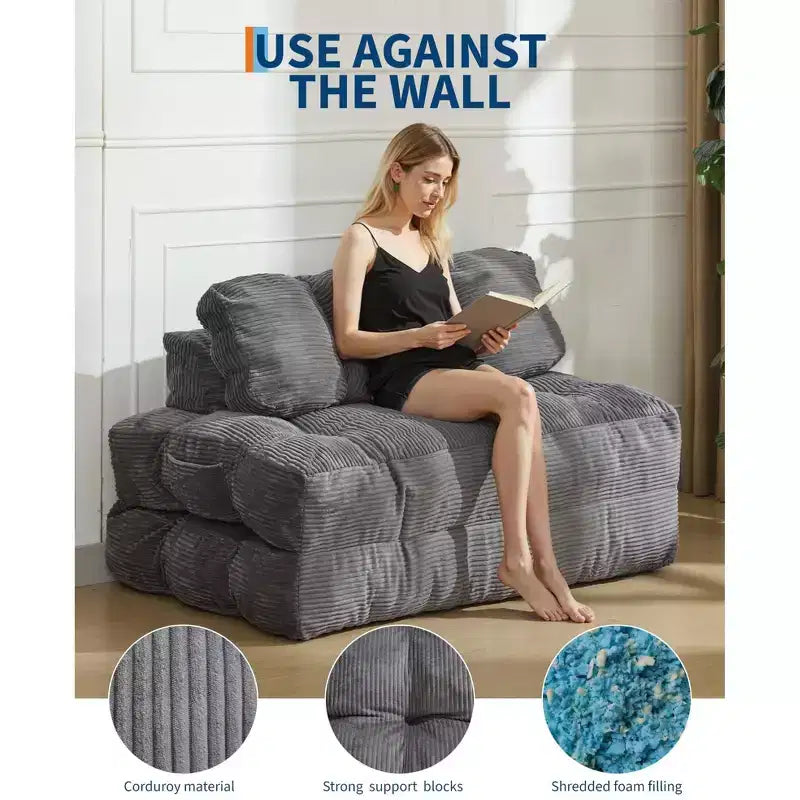 Canapé-lit pliable pour invités, chaise longue simple et confortable, transat portable convertible avec oreiller et dossier pour salon et chambre