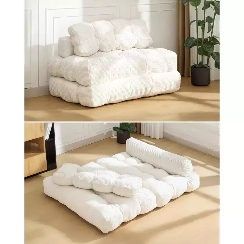 Canapé-lit pliable pour invités, chaise longue simple et confortable, transat portable convertible avec oreiller et dossier pour salon et chambre