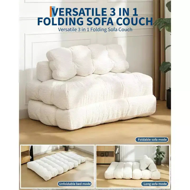 Canapé-lit pliable pour invités, chaise longue simple et confortable, transat portable convertible avec oreiller et dossier pour salon et chambre