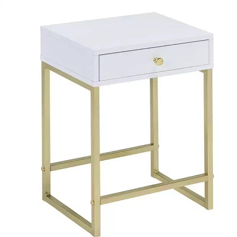 Table d'appoint, blanc et or