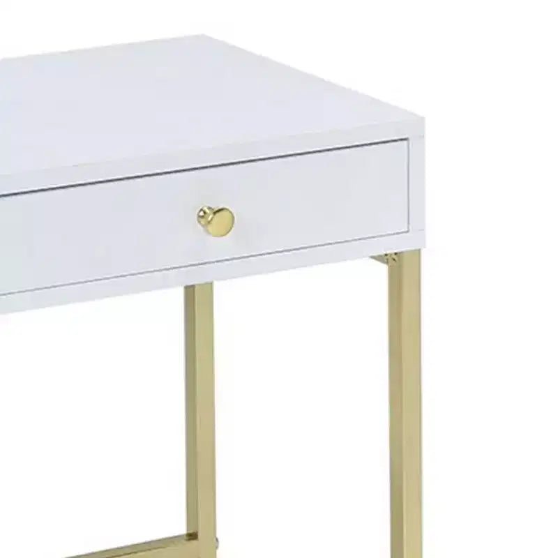 Table d'appoint, blanc et or