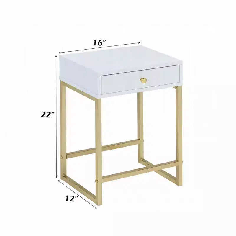 Table d'appoint, blanc et or