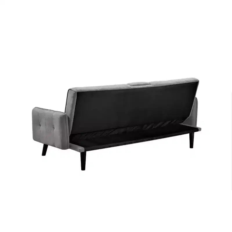Canapé-lit convertible avec porte-gobelet et tablette rabattable pour salon, Revêtement en lin
