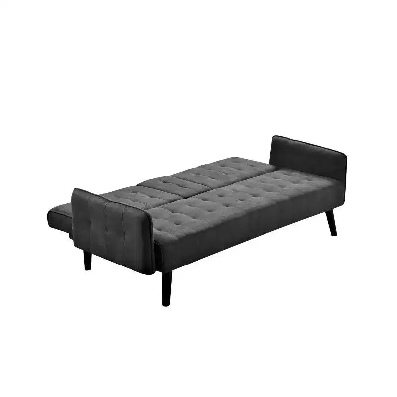 Canapé-lit convertible avec porte-gobelet et tablette rabattable pour salon, Revêtement en lin