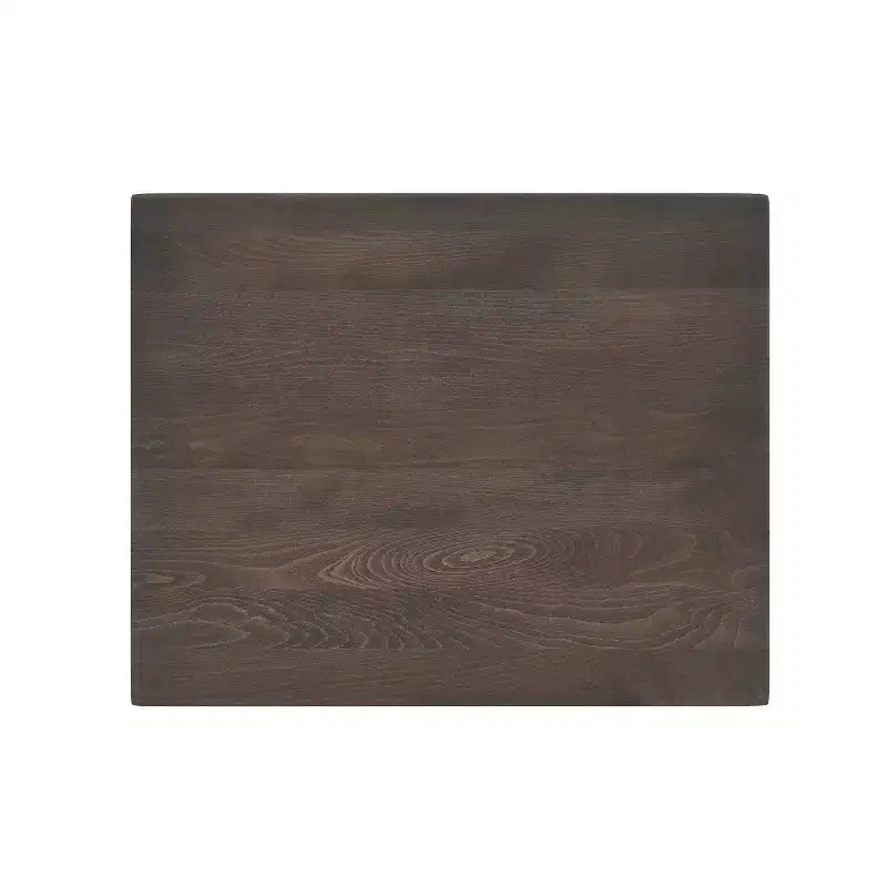 Plateau de table rectangulaire commercial en bois massif avec pied en fonte résistant à la rouille de 45,7 cm de diamètre et hauteur de bar