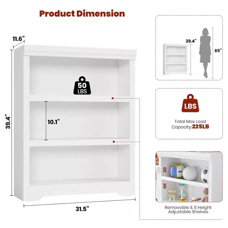 Étagère à 2/3/5/6 niveaux, bibliothèque de style rustique, 60 cm/80 cm de large avec étagères réglables, rayonnage ouvert avec design antidérapant pour bureau à domicile