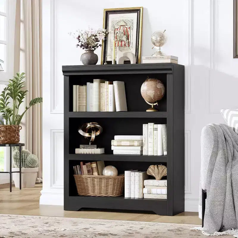 Étagère à 2/3/5/6 niveaux, bibliothèque de style rustique, 60 cm/80 cm de large avec étagères réglables, rayonnage ouvert avec design antidérapant pour bureau à domicile