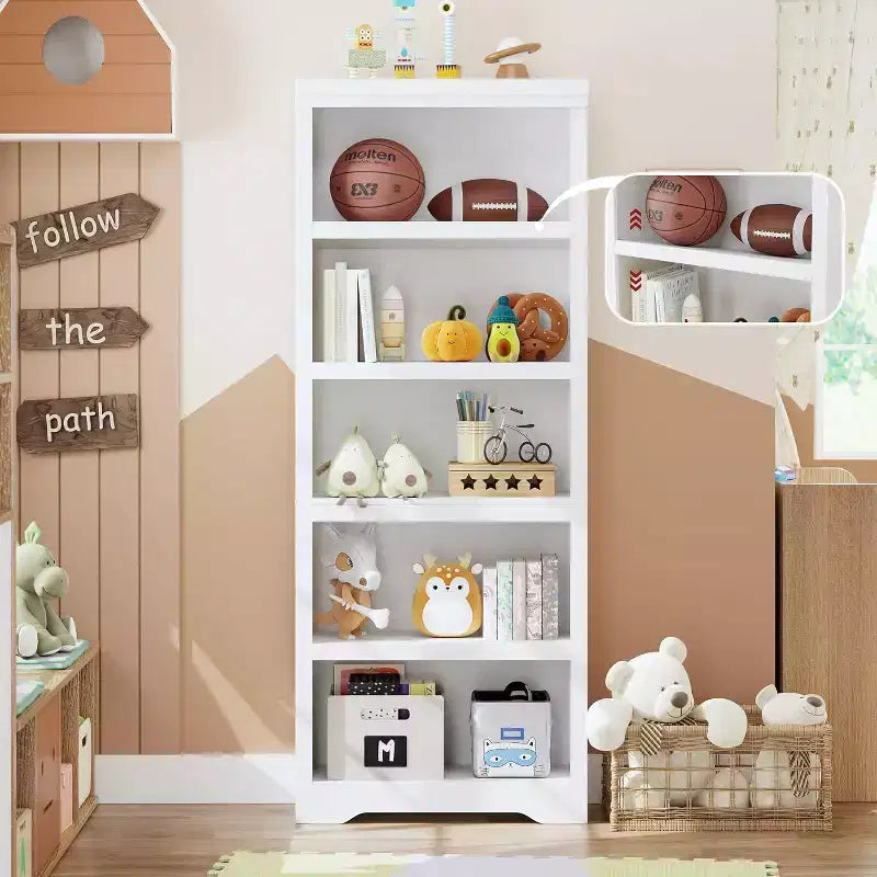 Étagère à 2/3/5/6 niveaux, bibliothèque de style rustique, 60 cm/80 cm de large avec étagères réglables, rayonnage ouvert avec design antidérapant pour bureau à domicile