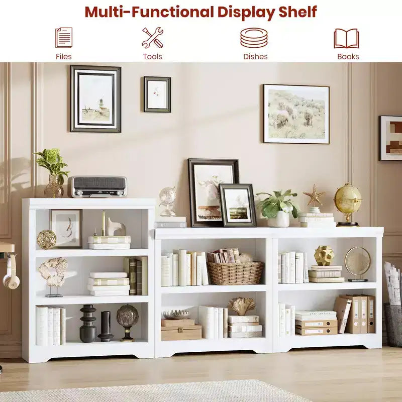 Étagère à 2/3/5/6 niveaux, bibliothèque de style rustique, 60 cm/80 cm de large avec étagères réglables, rayonnage ouvert avec design antidérapant pour bureau à domicile