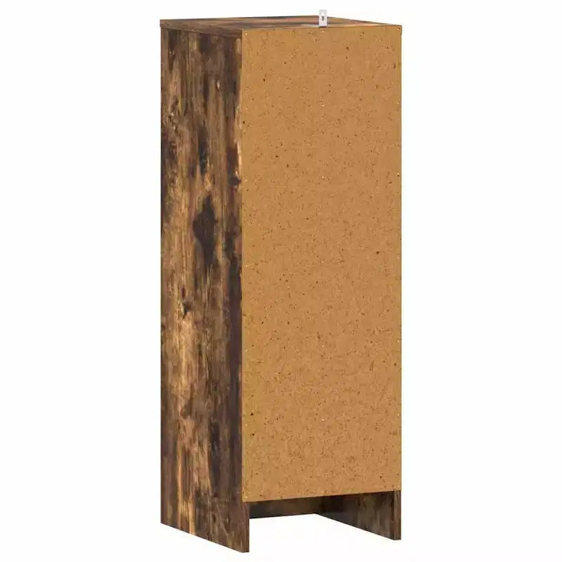 Meuble à chaussures, bois d'ingénierie chêne fumé, 6 compartiments, 1 porte, autoportant pour couloir/entrée
