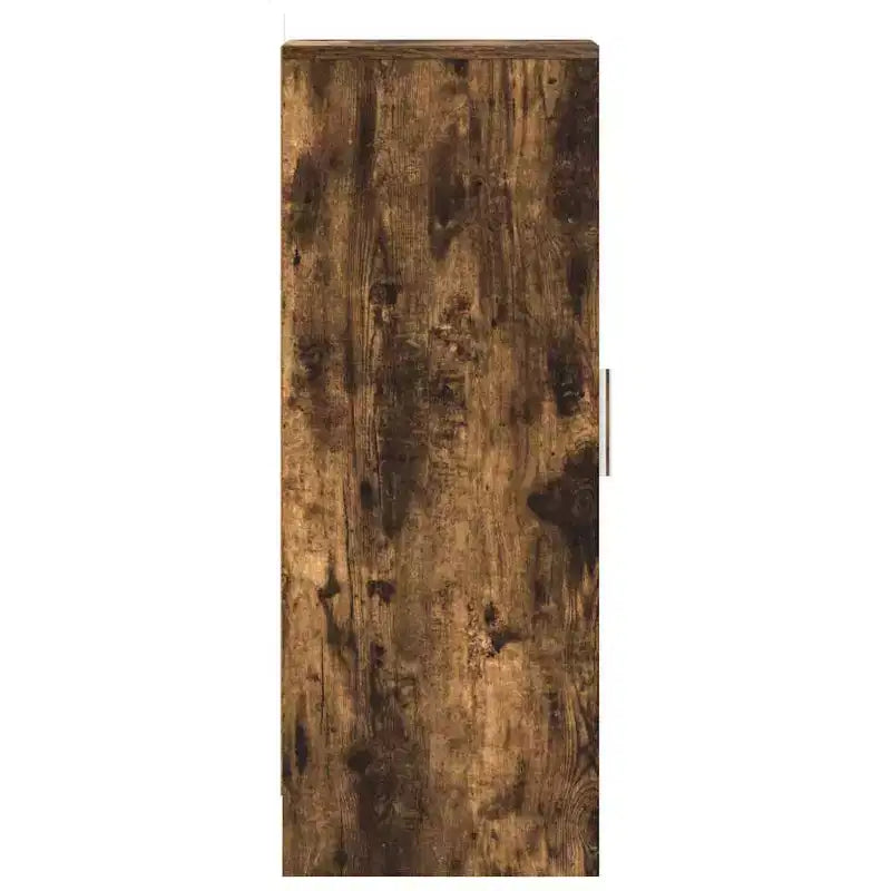 Meuble à chaussures, bois d'ingénierie chêne fumé, 6 compartiments, 1 porte, autoportant pour couloir/entrée
