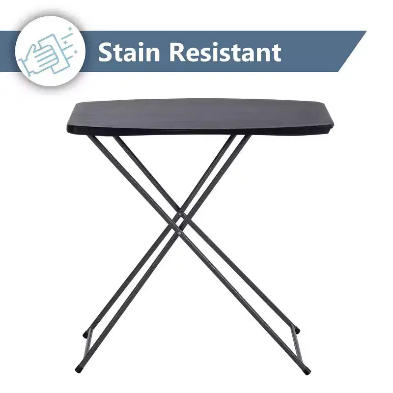 Table d'activités réglable en hauteur de 74 cm, table individuelle pliable avec cadre en acier, 3 réglages de hauteur, résistante aux taches, gris/noir
