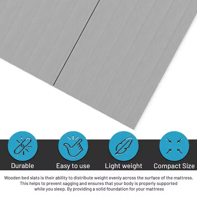 Planche/lattes de soutien de matelas vertical en bois robuste de 1,9 cm d'épaisseur avec housse, lits jumeaux/doubles/Queen/King