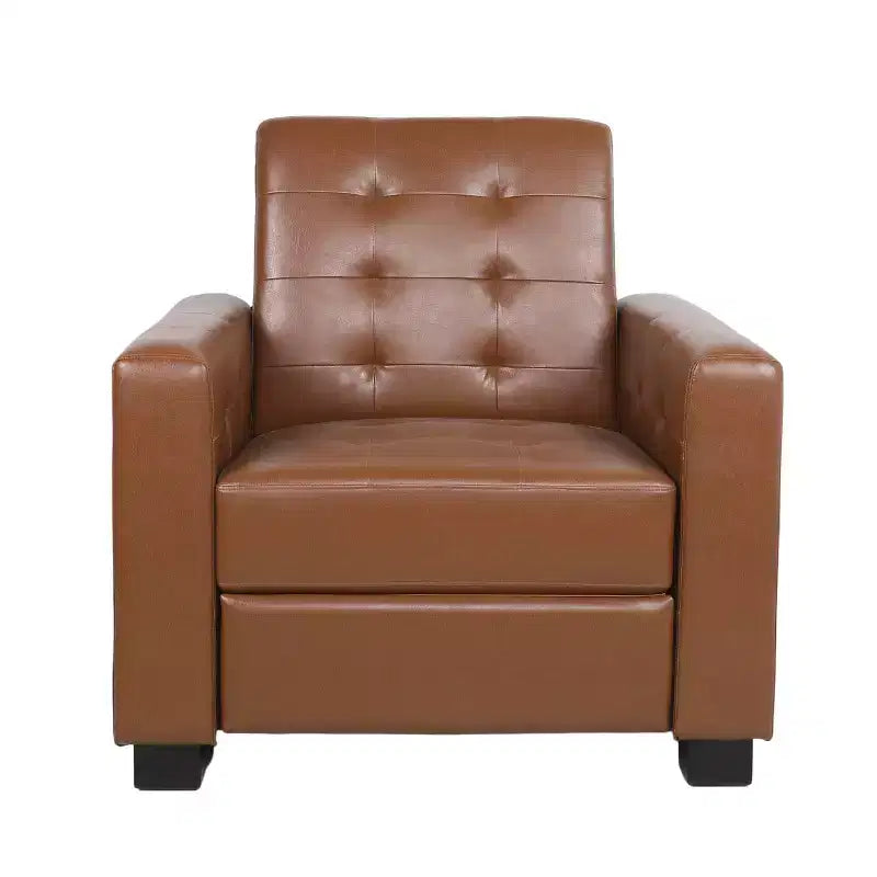 Fauteuil inclinable contemporain en similicuir capitonné avec dossier rabattable