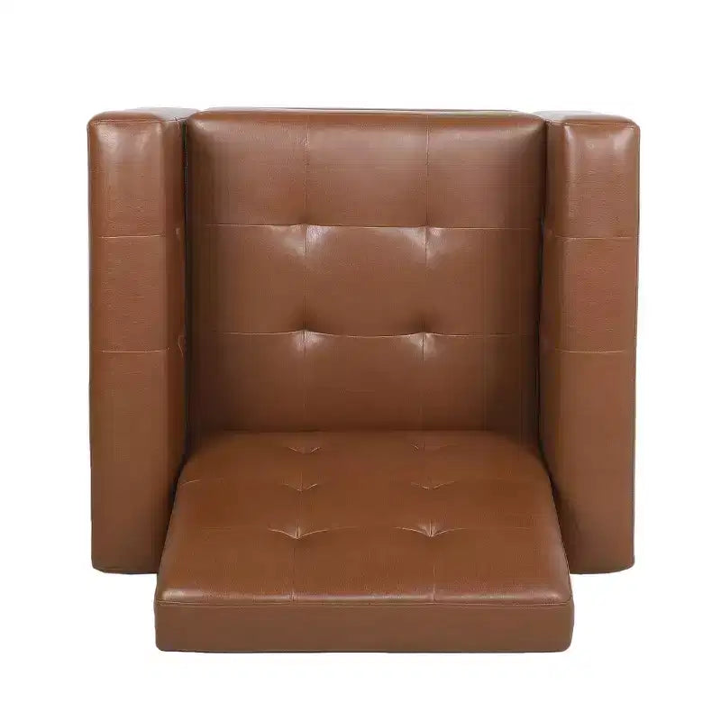 Fauteuil inclinable contemporain en similicuir capitonné avec dossier rabattable