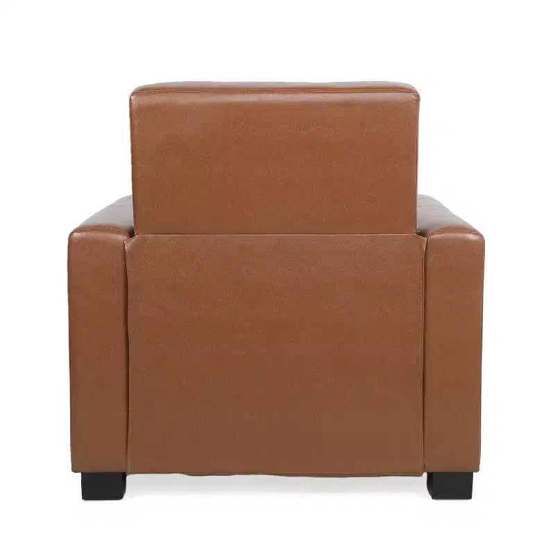 Fauteuil inclinable contemporain en similicuir capitonné avec dossier rabattable