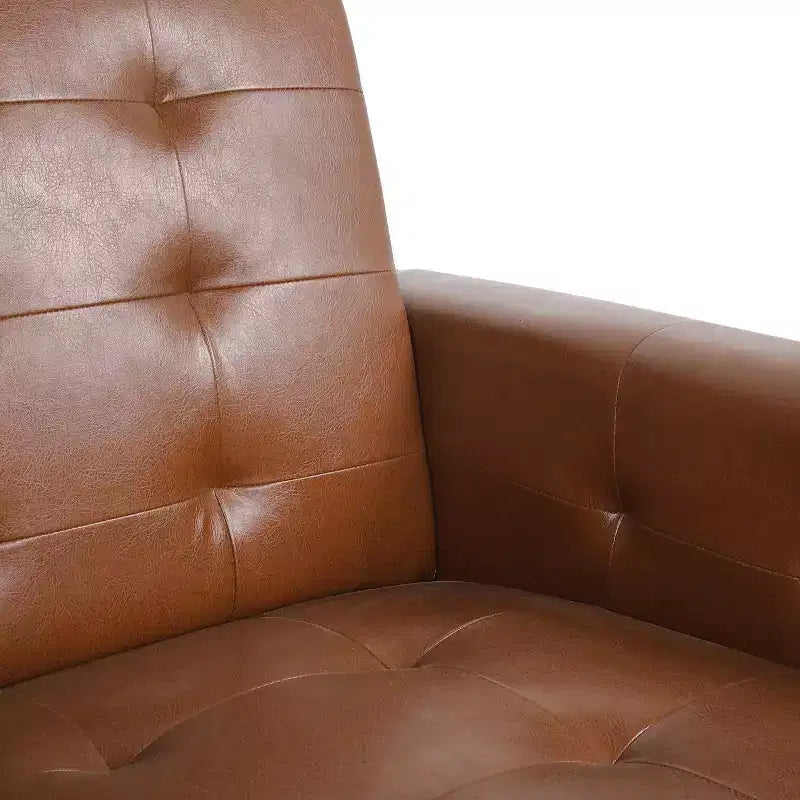 Fauteuil inclinable contemporain en similicuir capitonné avec dossier rabattable