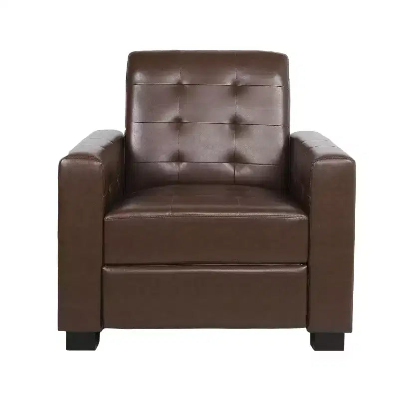 Fauteuil inclinable contemporain en similicuir capitonné avec dossier rabattable