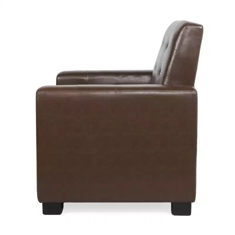 Fauteuil inclinable contemporain en similicuir capitonné avec dossier rabattable