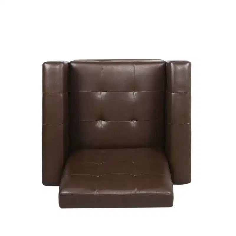 Fauteuil inclinable contemporain en similicuir capitonné avec dossier rabattable
