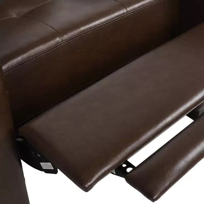 Fauteuil inclinable contemporain en similicuir capitonné avec dossier rabattable