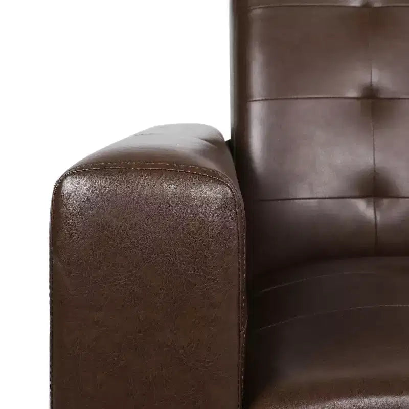 Fauteuil inclinable contemporain en similicuir capitonné avec dossier rabattable