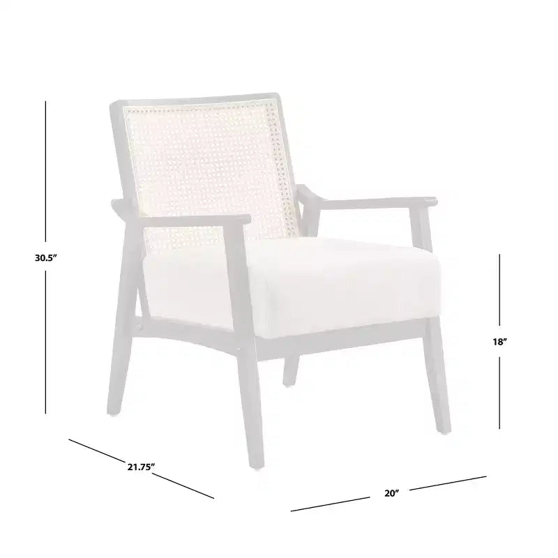 Chaise d'appoint à dossier en rotin en bois massif Hannah